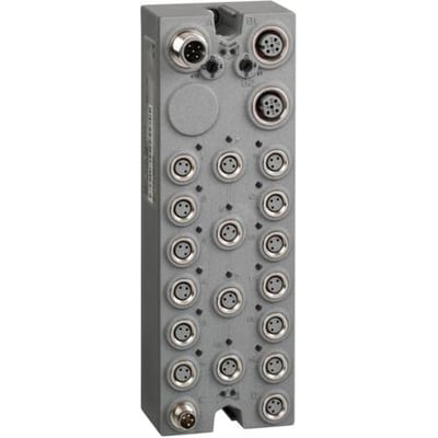 Schneider Electric TM7 CANopen IO BLOCK med 16 DIO indgange/udgange, IP67-klassificeret og M8-stik.