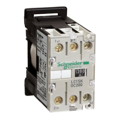 Schneider Electric TeSys SK minikontaktor, model LC1SK GC200, med 5A AC3 og 12A AC1 kapacitet, 230V AC spole.
