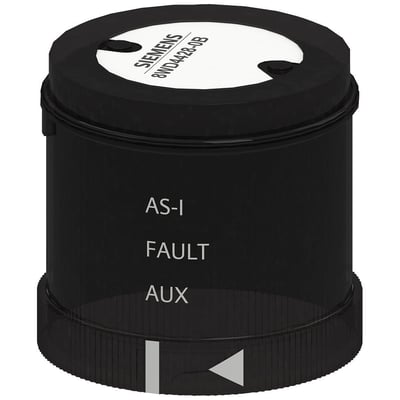 Siemens AS-Interface adapterelement i sort plast med mærkninger AS-I, FAULT og AUX.