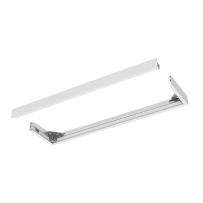 Ledvance H75-påbygningskit i hvid til Panel Comfort Gen2 1200, vist som en åben ramme med løse profiler.