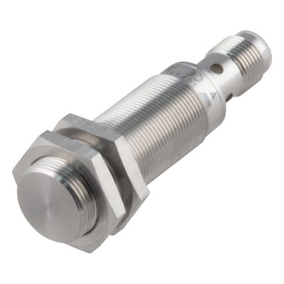 Carlo Gavazzi induktiv aftaster ICF18L45F08M1IO med gevindhus i rustfrit stål, M18 og IO-Link.
