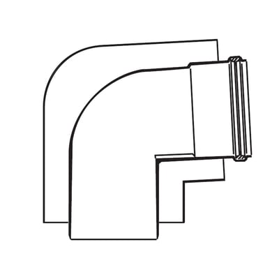 Sort-hvid illustration af en Vaillant EcoTEC bøjning med 87° vinkel og 80/125 mm diameter på neutral baggrund.
