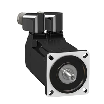 Schneider Electric Servomotor MH3 070 i sort design med 3,1Nm moment og 6000rpm, IP67 klassificering og notgang.