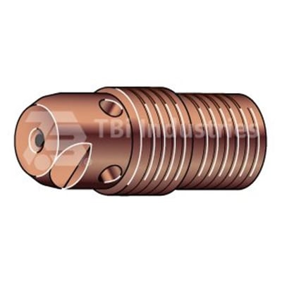 Abicor Binzel elektrodeholder til TIG-svejsning i kobberfarvet, med synlige gevind og lille hoved.