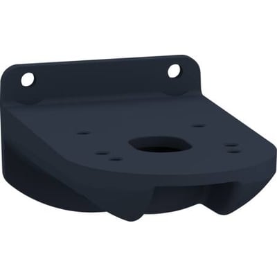 Schneider Electric vægbeslag i sort metal for XVU og XVB lystårne, med synlige montagehuller til montering.