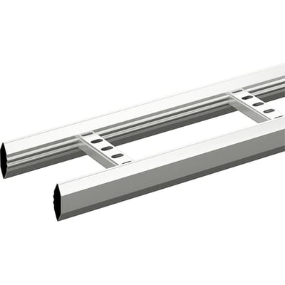 Nærbillede af Wibe kabelstige KHZP 150mm, der viser detaljer af det varmgalvaniserede stål og samlingsbeslagene.