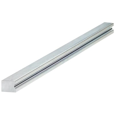 Sølvfarvet Siemens 8UC6-forlængeraksel med firkantet profil, 600 mm lang og 10 x 10 mm.