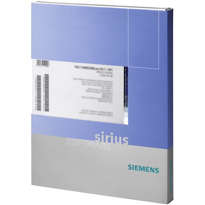 Siemens PCS 7 block library til SIMOCODE PRO migration V7-V8, lukket kasse med produktinformation og logoer.