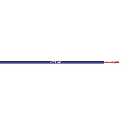 Lapp H07Z1-K installationskabel med en leder på 1,5mm² i blå farve og synlig kobberende.