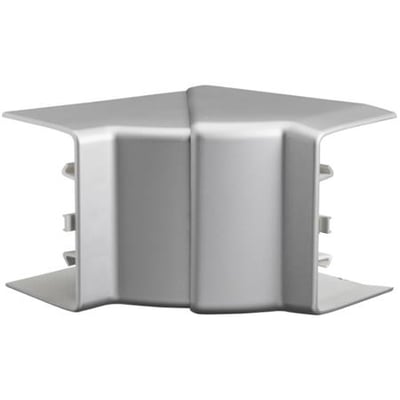 Lauritz Knudsen OptiLine 45 indvendigt hjørne i aluminium metallic, 140x55 mm og lavet af PC/ABS materiale.