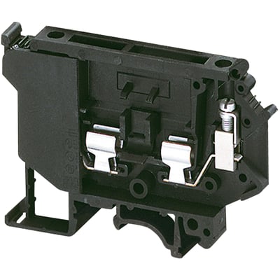 Schneider Electric sikringsklemme 4mm2 med 110-250V LED, passer til 5x20/25/30 sikringer.