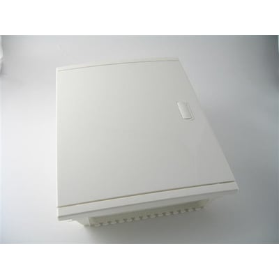 Legrand gruppeafdækning til indbygning med hvid låge, 2 rækker af 12 moduler med isolerede terminaler, 430mm høj.