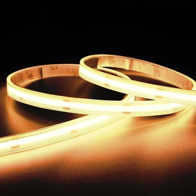 Ansell Lighting C-Cell COB LED bånd, 5 meter, med varmt hvidt lys (2200K) og en bredde på 10 mm.