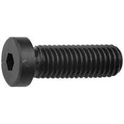 Sort M8x20 DIN 7984 skrue med lav cylindrisk hoved og indvendig 6-kant, fremstillet af 08.8 stål.