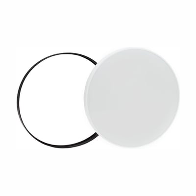 SpectrumLED 32 W LED-loftslampe, rund med hvid kant og separat sort ring, Ø38 cm og koldhvidt lys.