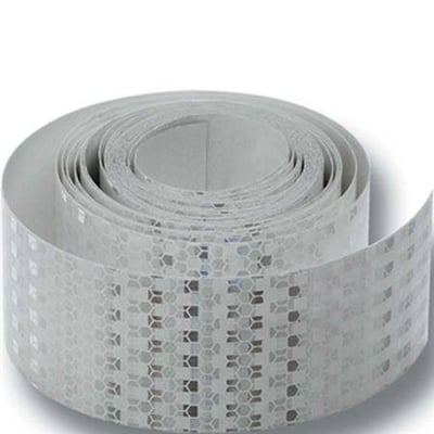 Omron reflekterende tape til fotoelektrisk sensor, 50 mm bred og 5 meter lang, vist på en rulle.