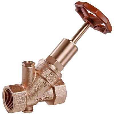 Detaljeret visning af Kemper kontraventil i rødgods, ¾" gevindstørrelse og PN 16 trykklasse.