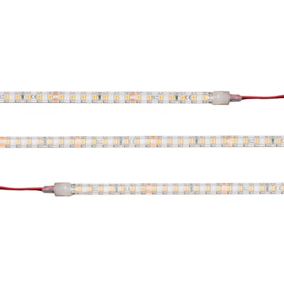 SLC Standard 2 LED-strip på 5 meter med 9,6W og 3000K, vist med hvide lysdioder og synlige SLC- og CE-mærker.