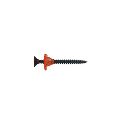 Båndet gipsskrue fra EJOT i stål, 3,5 x 38 mm, vist fra siden med sort skrue og orange bånd.