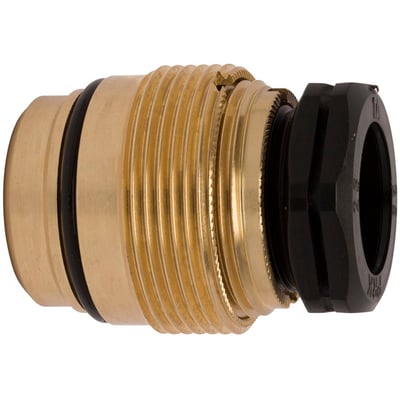 IMI TA 2.1/2"x40mm to-trins reducering i afzinkningsbestandig Ametal med sort trykskrue og PN16-klassificering.