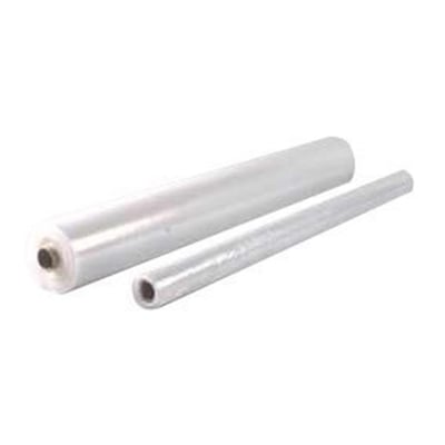 To ruller klar plastfolie, en stor og en lille, med hvid baggrund. Folien er 200my tyk, 4 meter bred og 50 meter lang.