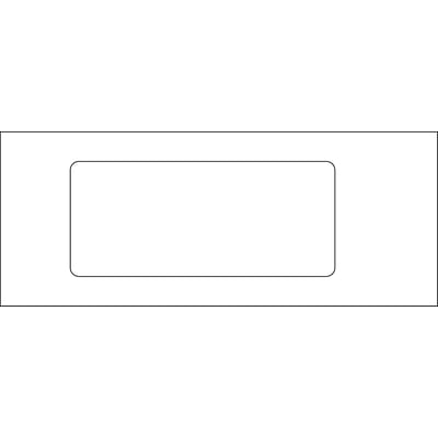 Skematisk tegning af Hager Opus stik installationskanal lågudsnit med rektangulær åbning.