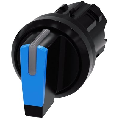 Siemens Sirius Act 22mm rund blå omskifter i plast med 3 faste positioner og momentan kontakt.