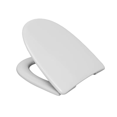 Hvidt toiletsæde fra Haro, fremstillet i hård plast med fast beslag til Ifø Sign toiletter.