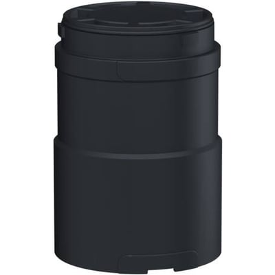 Sort Schneider Electric XVU-base med topdæksel til opbygning af et lystårn, set forfra.