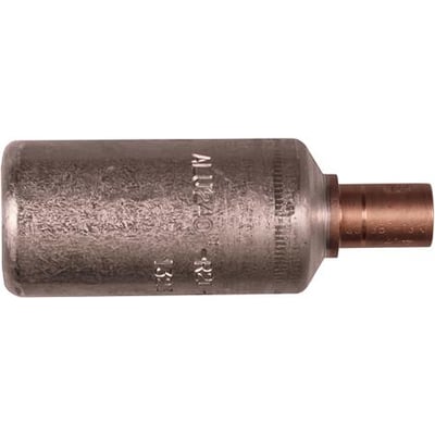 Elpress AL/CU-samlemuffe SM/RM til 240mm² aluminium og 120mm² kobberledere, med markeringer.