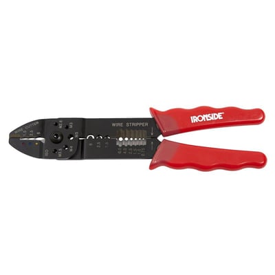 Ironside crimptang på 230 mm med sort pressehoved og røde håndtag, vist med kæberne åbne.