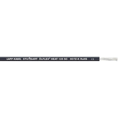Nærbillede af sort Lapp Ölflex Heat 125 SC 1x70mm² kabel med tydelig mærkning og kobberledere.
