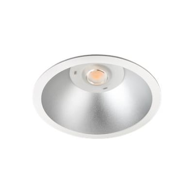 SG Armaturen Rax Soft 200 Satin downlight med hvid ramme og satin reflektor, hvid baggrund.