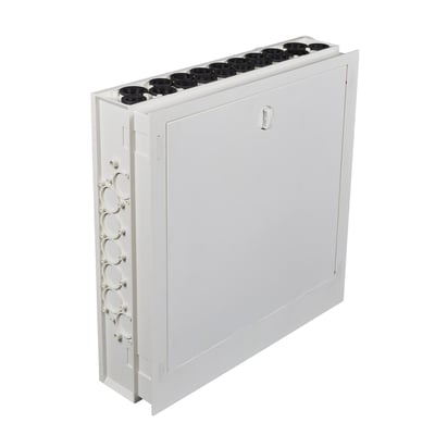 Roth Quickskab+ Maxi fordelerskab i hvid plast, 550x550 mm, med 145 mm dybde og udluftningshuller.