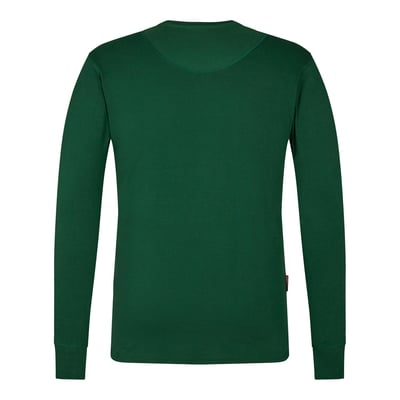 Engel Grandad langærmet T-shirt i mørkegrøn til herre, størrelse M, set bagfra med fokus på den runde halsudskæring og pasform.