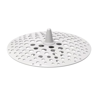 Geberit afløbssi til Centaurus-urinal med hybriddrift, rund og perforeret med en forhøjet tap i midten.
