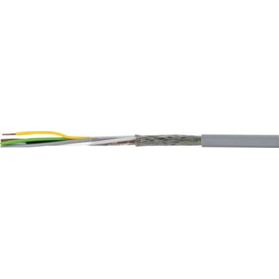 Fleksibel, skærmet multikabel 16X0,14 LIYCY-O TR med farvede ledere, polyesterfolie og fortinnet kobberfletskærm.