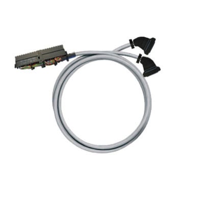 Weidmüller PLC-kabel til digitale signaler med 20 poler, LiYY-kabel på 5 meter og 0,25 mm², vist oprullet med stik.