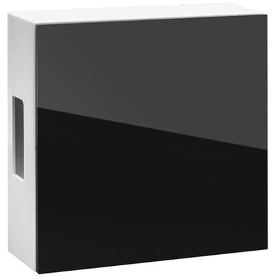 Grothe Urmet Chime 465 ringeklokke i hvid med sort frontpanel, viser et moderne og stilrent design med klare linjer.