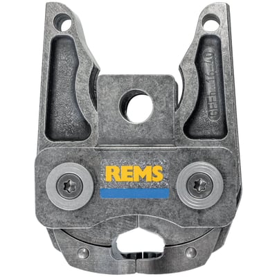 REMS presbakke GFFb 16-40 til Geberit Flowfit, fremstillet af hærdet stål med tydelig mærkning af brand og dimensioner.