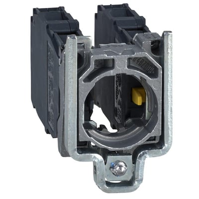 Schneider Electric controller krop med 4 retninger (4NO) og metalramme, visende monteringsmekanismen.