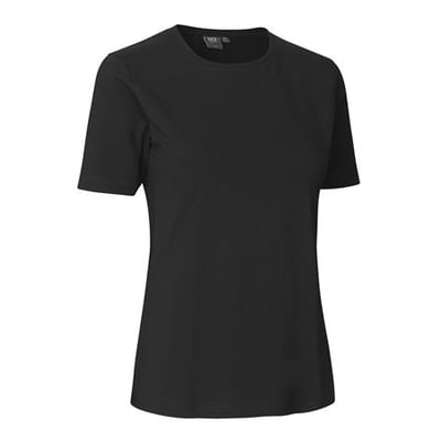 ID Identity T-shirt stretch dame i sort, størrelse 3XL, vist forfra med rund hals og korte ærmer.