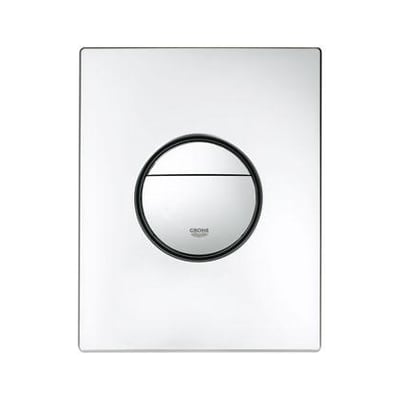 Grohe Nova Cosmopolitan trykplade i matkrom med tydelig Grohe logo, vist på en ren hvid baggrund for at fremhæve designet.