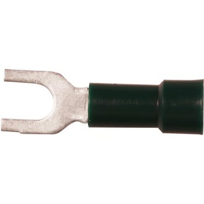 Elpress isoleret gaffelkabelsko i grøn, M3,5, til 0,25-0,75mm² Cu-leder med fortinnet kobber.