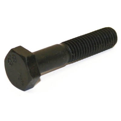 Sort bolt 4014/931, M16x80, kvalitet 8.8, med udvendig 6-kant hoved og metrisk fuldgevind.