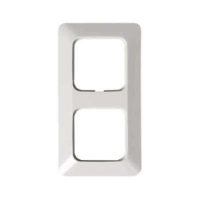 ABB Jussi ramme i hvid med plads til to moduler, passer til 1M-enheder og kan monteres lodret.