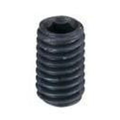 Unbrako M12x60 pinolskrue type MSF med indvendig 6-kant og flad ende i sort metal.