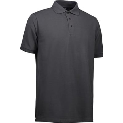 ID Identity poloshirt i koksgrå, størrelse XL, med klassisk krave og knaplukning, uden brystlomme.