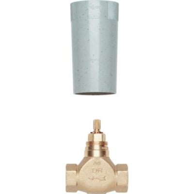 Grohe indvendig del til ventiloverdel fremstillet af messing, vist sammen med en beskyttende hætte, klar til installation.