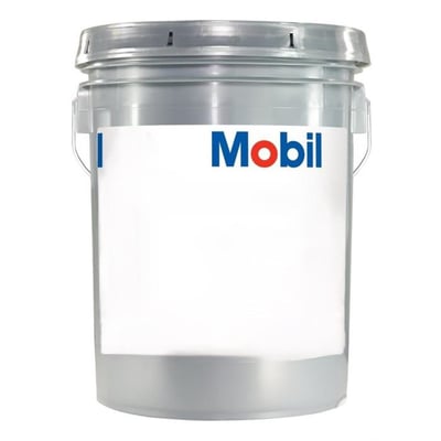 Mobilith SHC 460 smørefedt i en 50 kg spand med Mobil logo og grå plastlåg. Velegnet til ekstreme temperaturer.